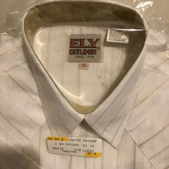 🔥#202, ELY CATTLEMEN, NWT, pearl buttons, sz.15, short sleeves, buy now🔥 - Picture 4 of 5